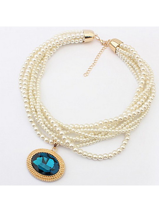 Luxuriant Gem Multilayer Temperament of Pearl Necklace