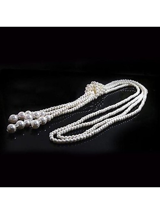 Necklace Strands Necklaces Jewelry Wedding / Party / Daily / Casual Fashion Imitation Pearl Silver 1pc Gift