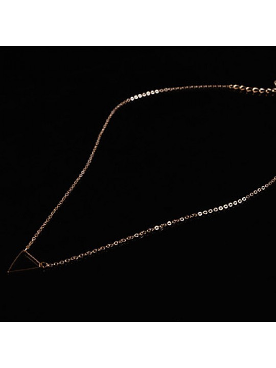Women's Simplicity Metal Hollow Triangle Pendant Short Necklace