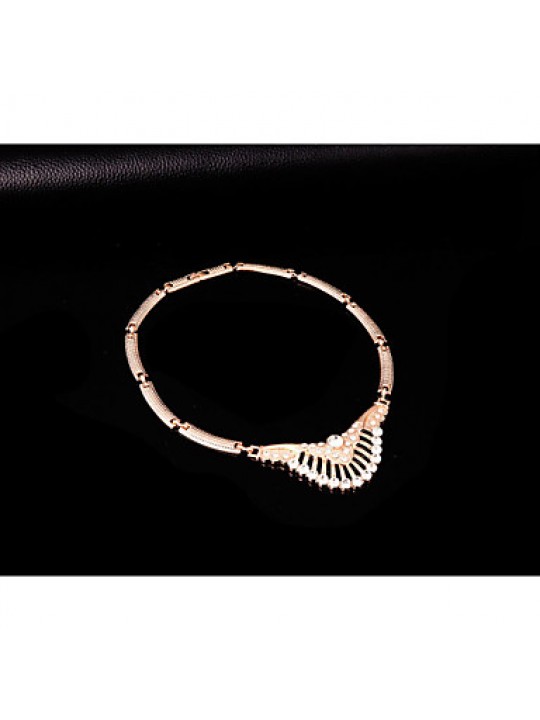 Women Vintage / Party Rose Gold Plated Necklace / Earrings / Bracelet / Ring Sets  