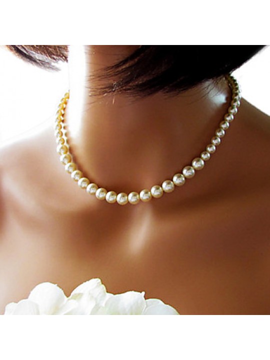 Necklace Strands Necklaces Jewelry Wedding / Party / Daily / Casual Fashion Imitation Pearl White 1pc Gift