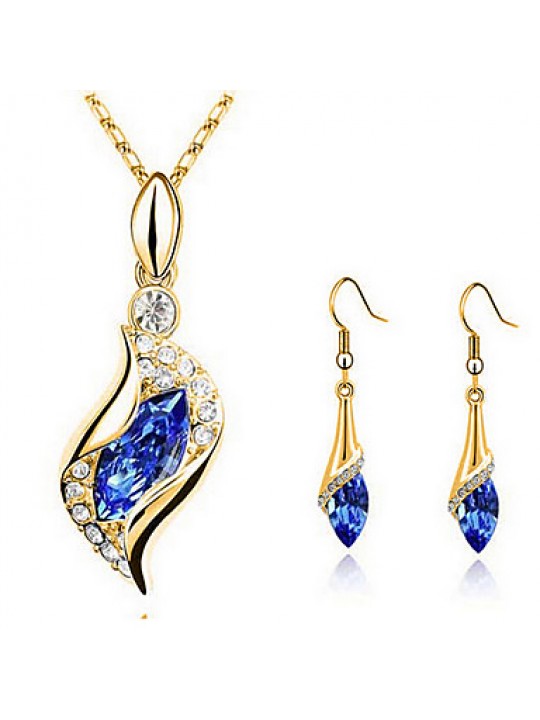 Fashion Austria Crystal Fairy Necklace Earrings Set  