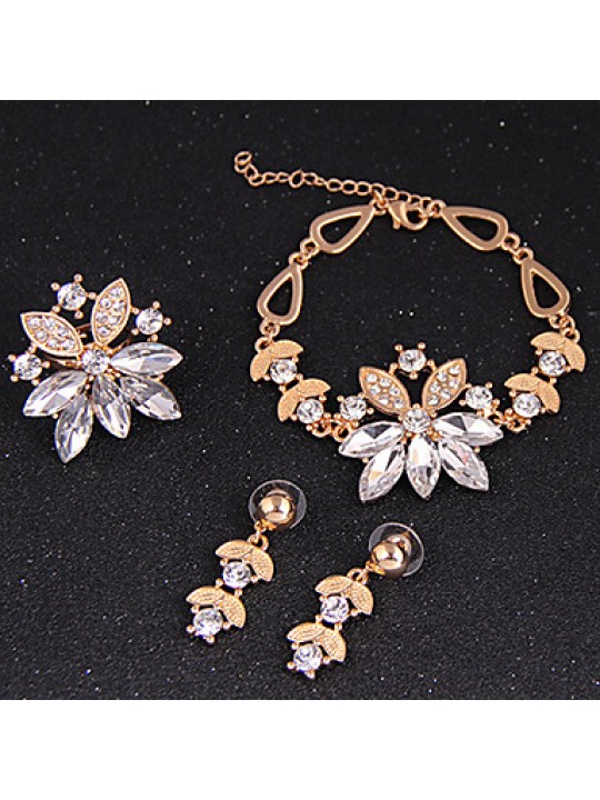 Women Vintage / Party / Casual Alloy / Gemstone & Crystal / Cubic Zirconia Necklace / Earrings / Bracelet / Ring Sets  