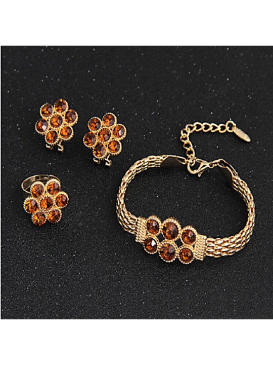European retro Necklace Earrings Bracelet Ring Set  