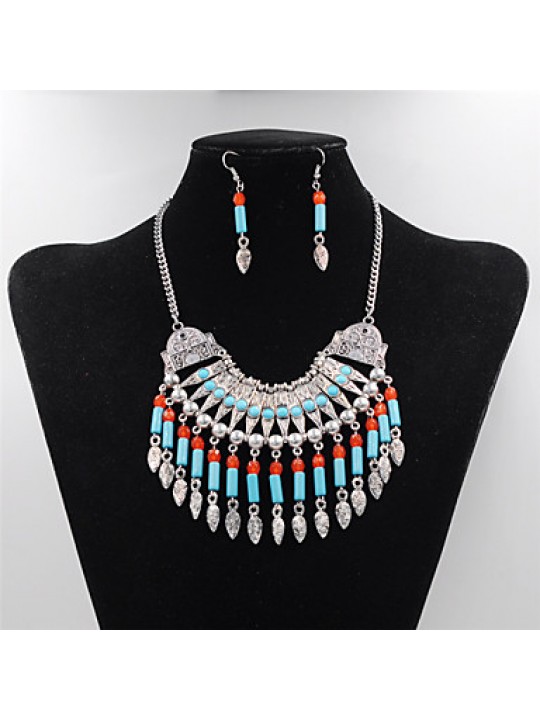 Women Vintage / Cute / Party  Casual Alloy / Gemstone & Crystal / Imitation Pearl / Resin Necklace / Earrings Sets  