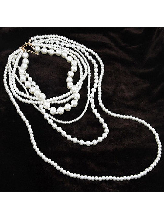 Jewelry Strands Necklaces Party / Daily Pearl Women White Wedding Gifts