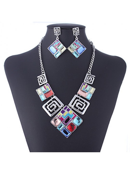 Women Vintage/Cute/Party/Casual Alloy/Gemstone & Crystal/Cubic Zirconia Necklace/Earrings Sets  