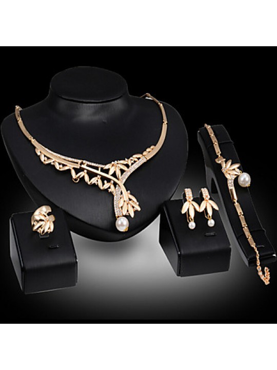  The explosion of gold necklace earrings bracelets rings set high-end banquet  