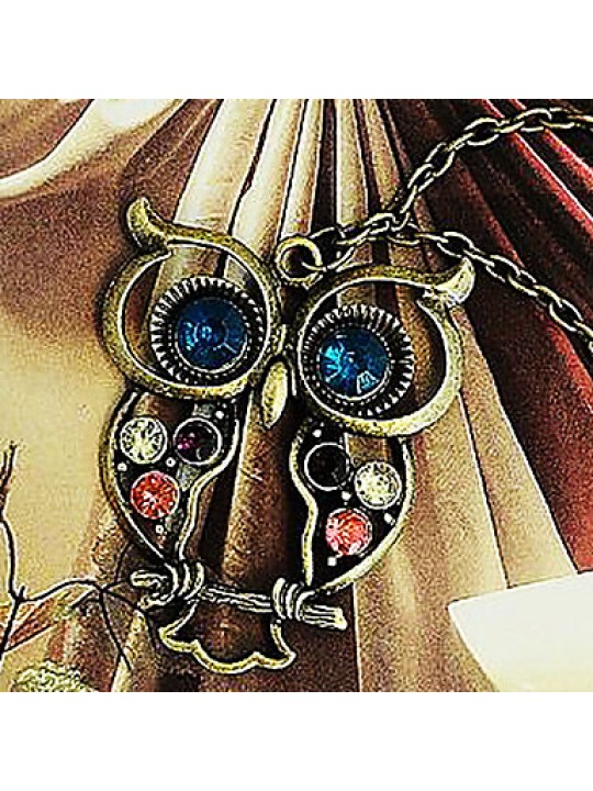  Women's Vintage Owl Pendant Necklace