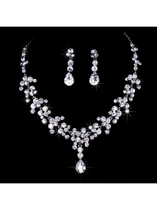 Full Crystal Jewelry Set(Necklace+Earrings) for Wedding Party  