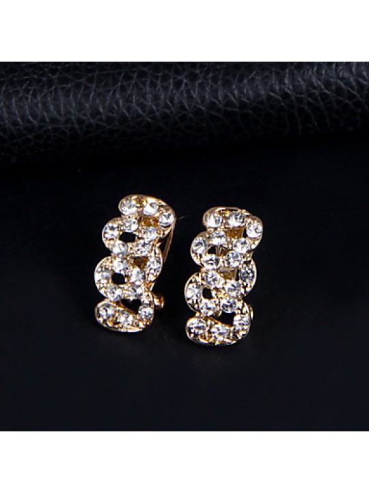 Lucky Doll Women's Vintage 18K Gold Plated Rhinestone Tassel Necklace & Earrings & Bracelet & Ring Jewelry Sets  