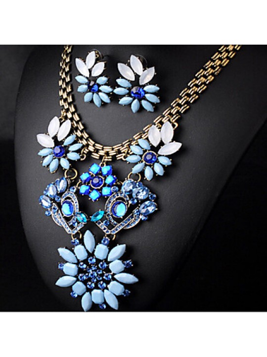 Europe and the diamond necklace exaggerated retro short flowers  