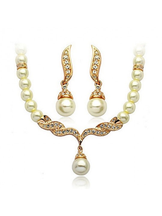Women Vintage / Party / Casual Alloy / Cubic Zirconia / Imitation Pearl Necklace / Earrings Sets  