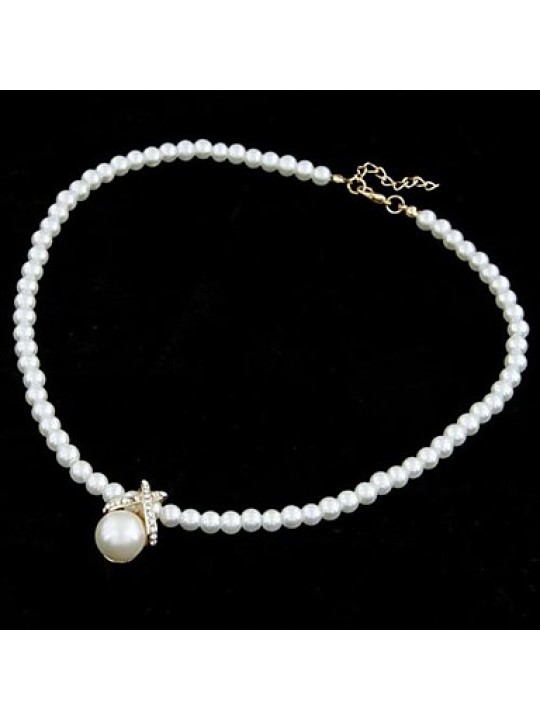 Jewelry Pendant Necklaces / Strands Necklaces Daily Imitation Pearl Women White Wedding Gifts