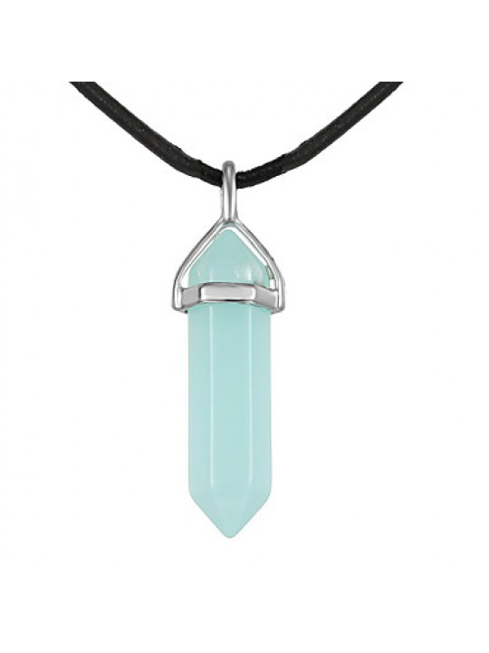 Necklace Turquoise/Crystal/Gemstone Hexagonal Pendant Leather/Silver Chain Necklace Jewelry Party / Daily / Casual Geometric Adjustable