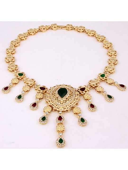 Luxury Weeding Zircon 18k Gold Plated (Including Necklace, Earring, Bracelet, Ring) Jewelry Sets  
