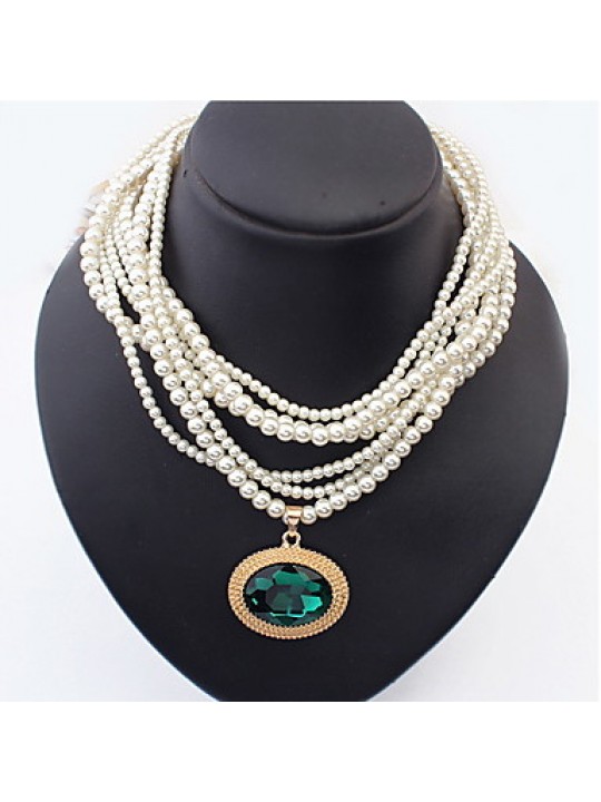 Luxuriant Gem Multilayer Temperament of Pearl Necklace