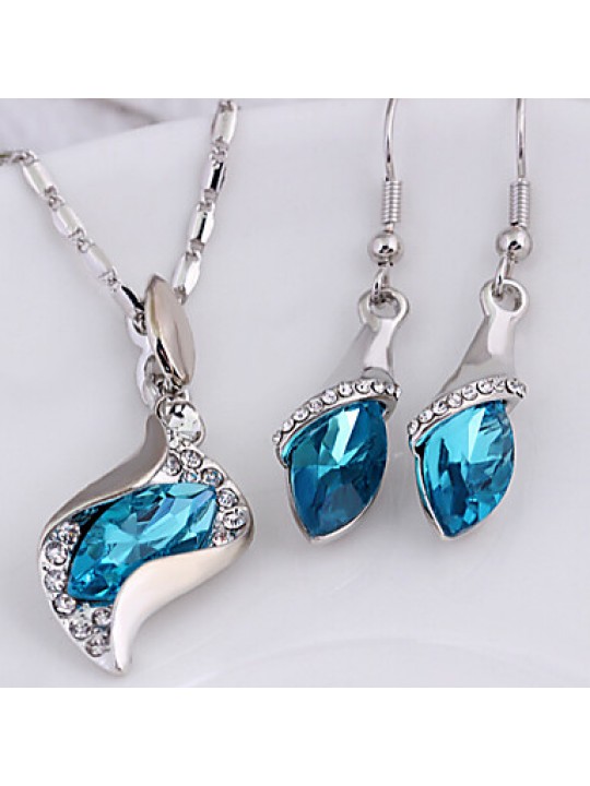 Lucky Doll Women Cute / Party Silver Plated / Alloy / Rhinestone / Gemstone & Crystal Necklace / Earrings Jewelry Sets  
