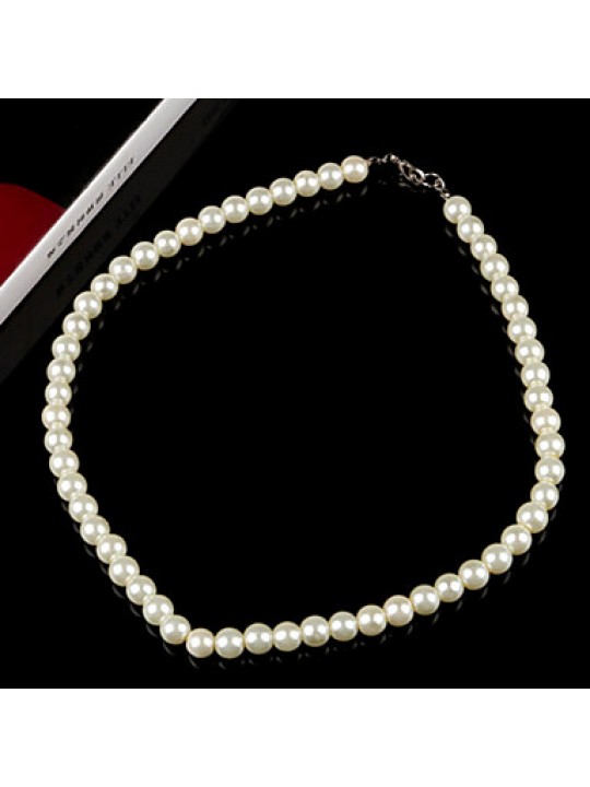 Necklace Strands Necklaces Jewelry Party / Daily / Casual Fashion Imitation Pearl White 1pc Gift