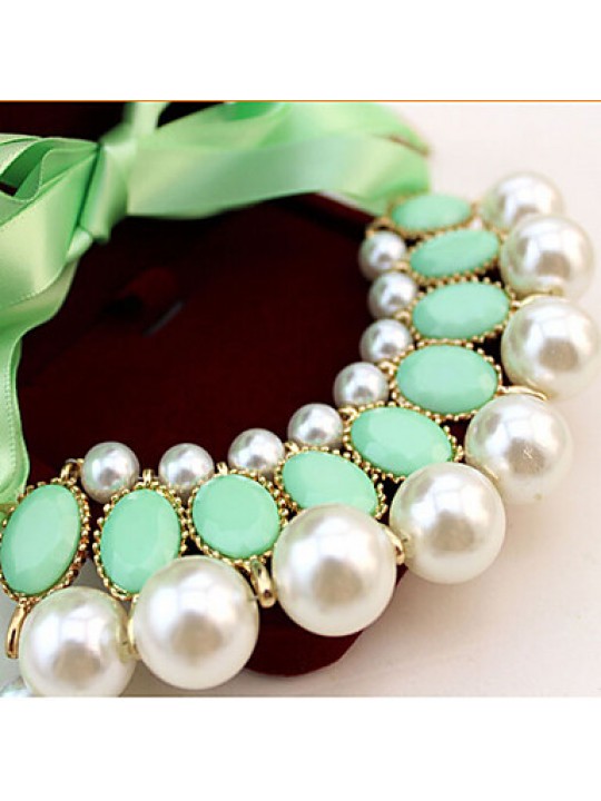 New Arrival Hot Selling Ribbon Pearl Necklace
