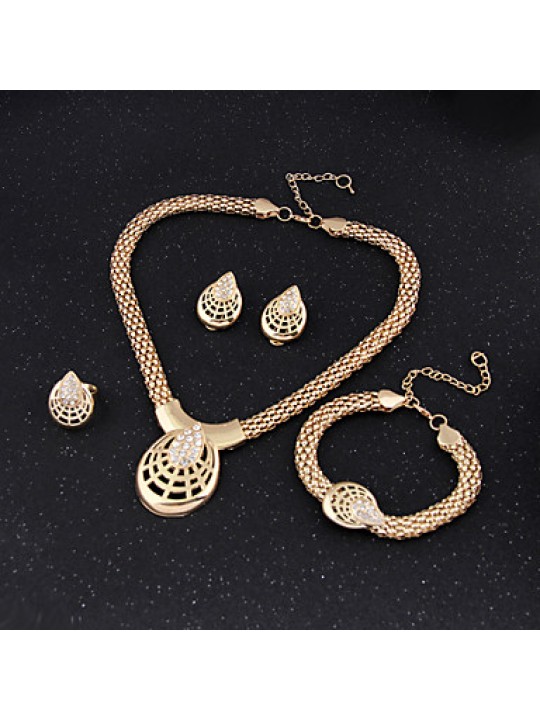 Women Vintage/Cute/Party/Casual Alloy/Gemstone & Crystal/Cubic Zirconia Necklace/Earrings/Bracelet/Ring Sets  