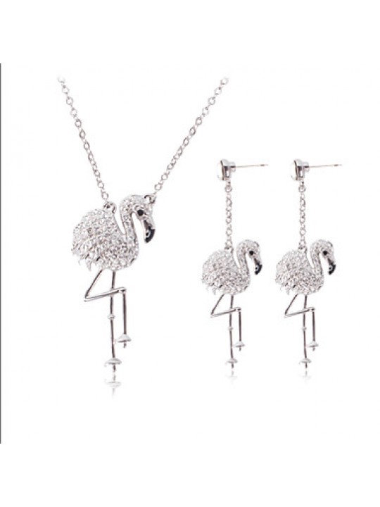 Women Vintage Silver Plated Necklace / Earrings Sets  