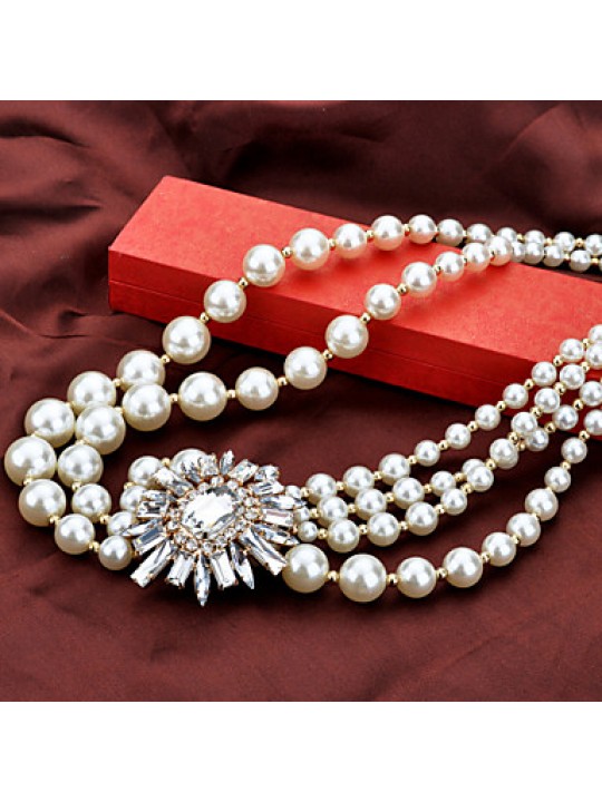 Imitation Pearl Three Layered Necklace