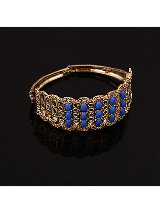 Women's Vintage 18K Gold Plated Rhinestone Tassel Necklace & Earrings & Bracelet & Ring Jewelry Sets  
