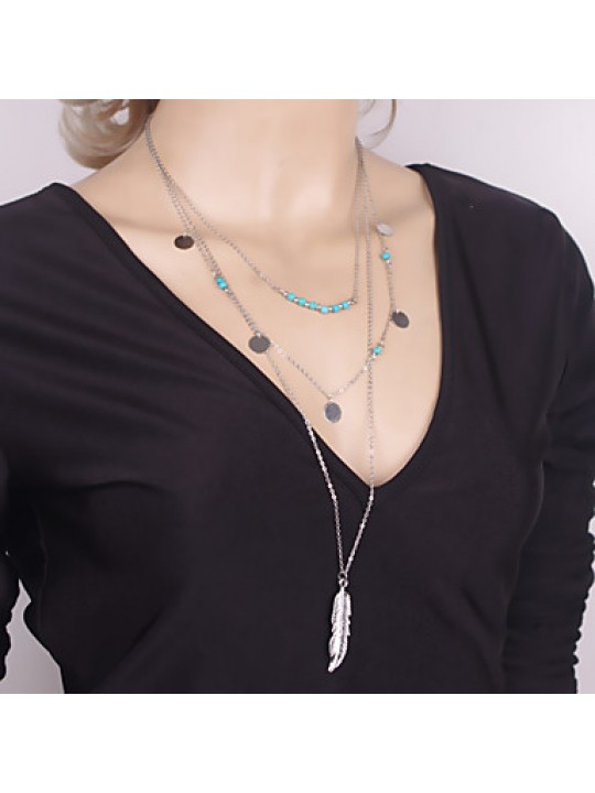 Necklace Pendant Necklaces Jewelry Halloween / Party / Daily / Casual Double-layer Alloy Gold / Silver 1pc Gift