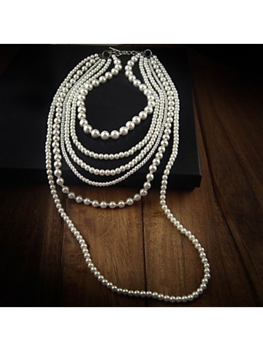 Women's Layered Pearl Necklace
