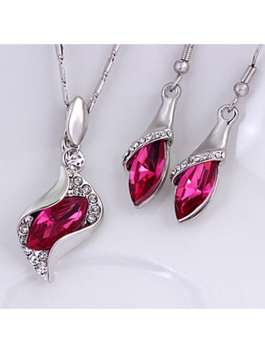 Lucky Doll Women Cute / Party Silver Plated / Alloy / Rhinestone / Gemstone & Crystal Necklace / Earrings Jewelry Sets  