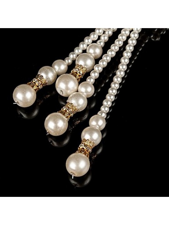 Women's Multi Knot Fashion All-match Pearl Drop Crystal Sweater Necklace