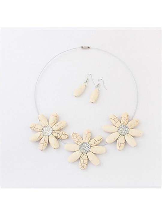 Women's Sun Flwoer Earrings&Necklace Set  