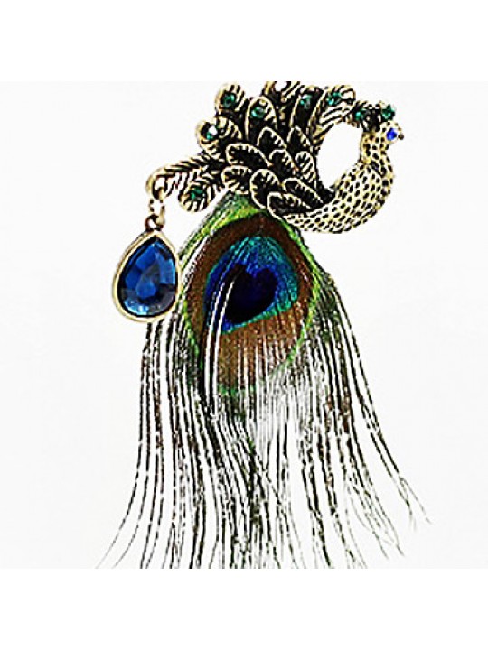 Jewelry,Necklace,Women's Peacock Feather Diamond Vintage Necklace