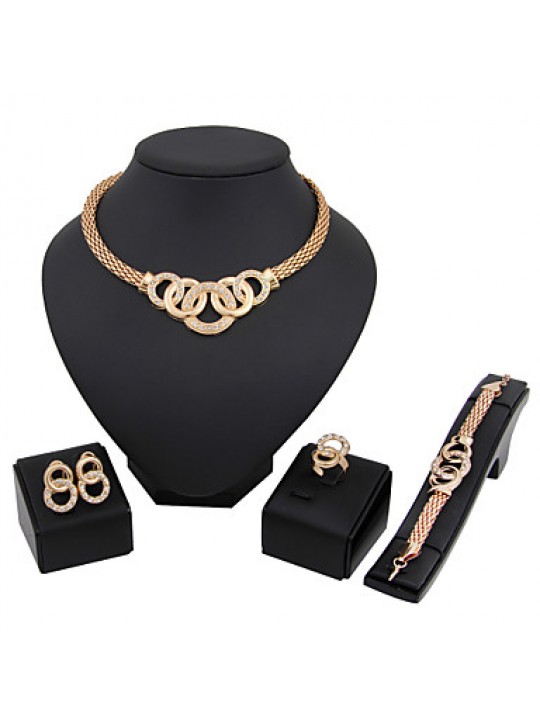 Gold-plated Fashion trendy (Including Necklace, Earring, Bracelet) Jewelry Sets  