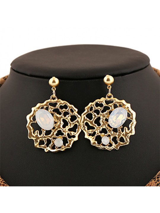 Women Latest Fashion Alloy Rhinestone Imitation Pearl Necklace/Earrings Sets  