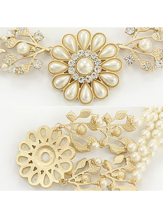 Necklace Pearl Power Necklace Jewelry Wedding / Party / Daily / Casual Flower Vintage / Fashion Pearl White 1pc Gift