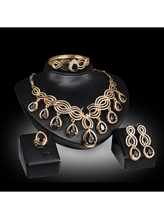 New Products 18k Gold  Jewelry Romantic  Necklace Jewelry Sets For Bridal Bijoux  