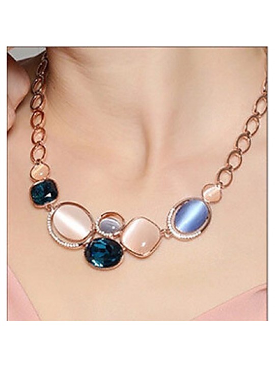 Fashionable shining jewel concise temperament Necklace Earrings Set  