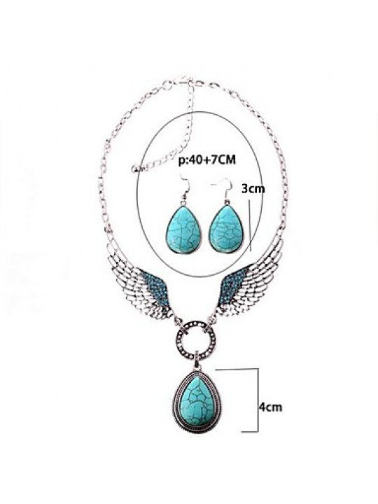 Women's European Blue Alloy (Earrings&Necklaces) Jewelry Sets  