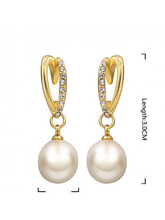 May Polly 18K ladies Pearl Jewelry Necklace Earrings Set  